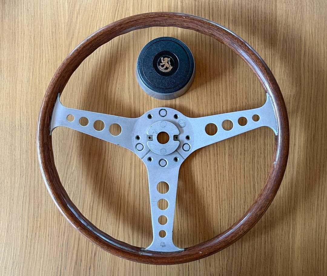 レスレストン　グランプリ　ウッドステアリング　390mm　カラー付き　当時もの