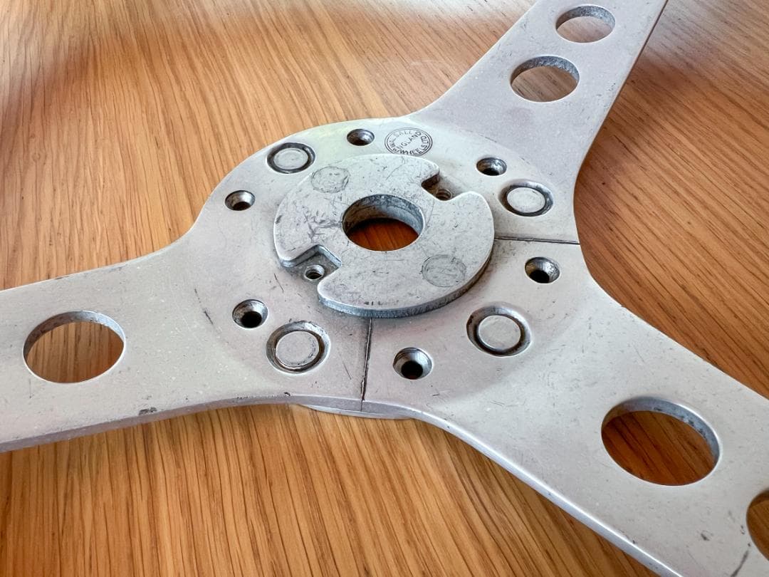 レスレストン　グランプリ　ウッドステアリング　390mm　カラー付き　当時もの