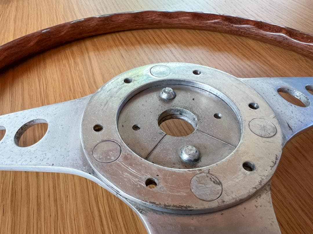 レスレストン　グランプリ　ウッドステアリング　390mm　カラー付き　当時もの