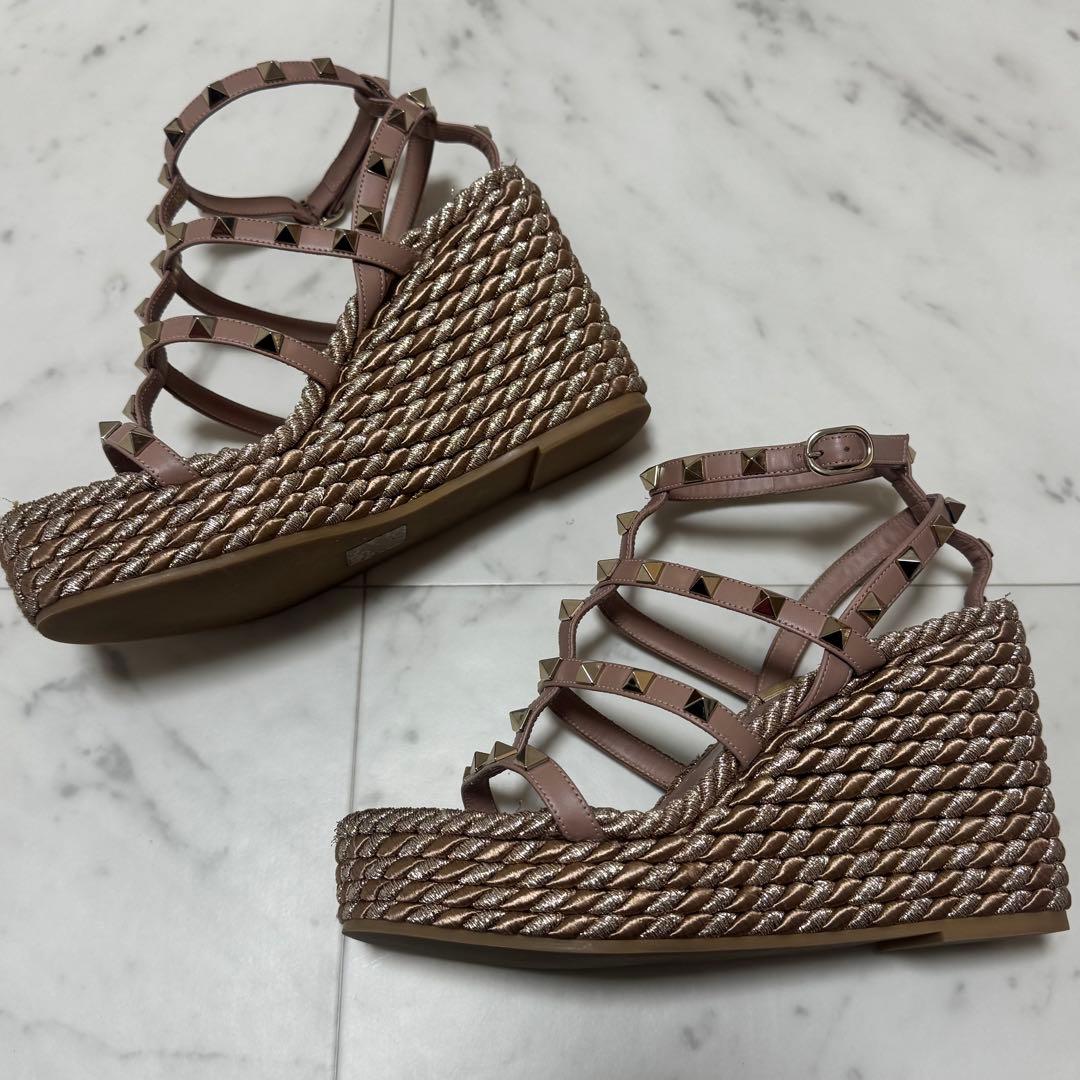 VALENTINO★ヴァレンティノ★スタッズ★ブラック★ウェッジサンダル 35