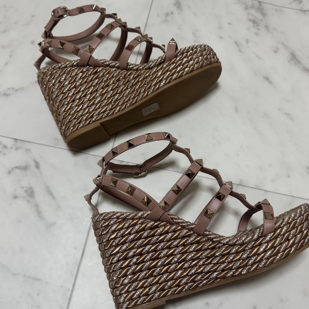 VALENTINO★ヴァレンティノ★スタッズ★ブラック★ウェッジサンダル 35