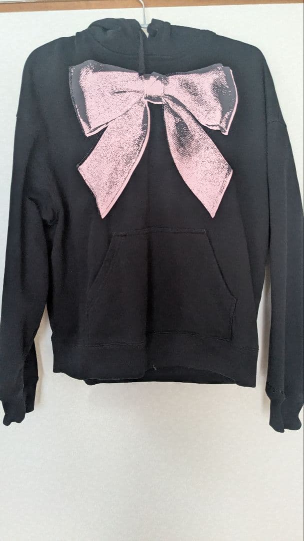 coachブラックリボンプリントパーカー