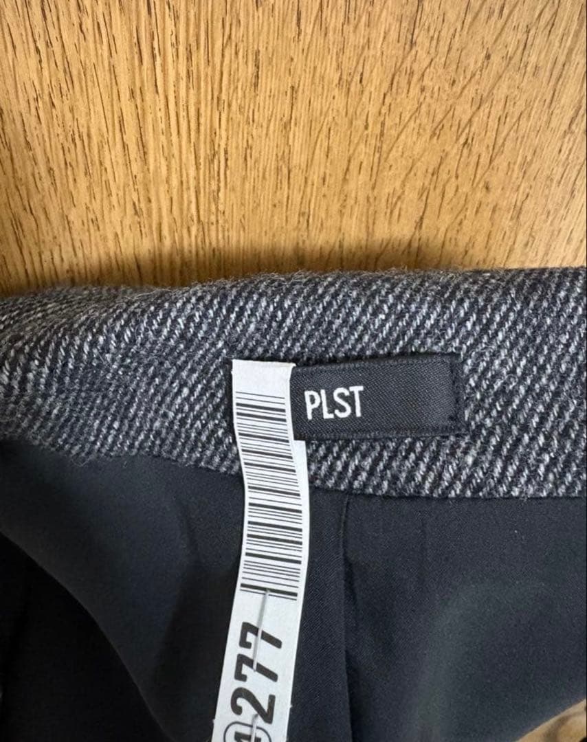 PLST ウールブレンドリラクシーダブルジャケット　ダークグレー　M ツイード