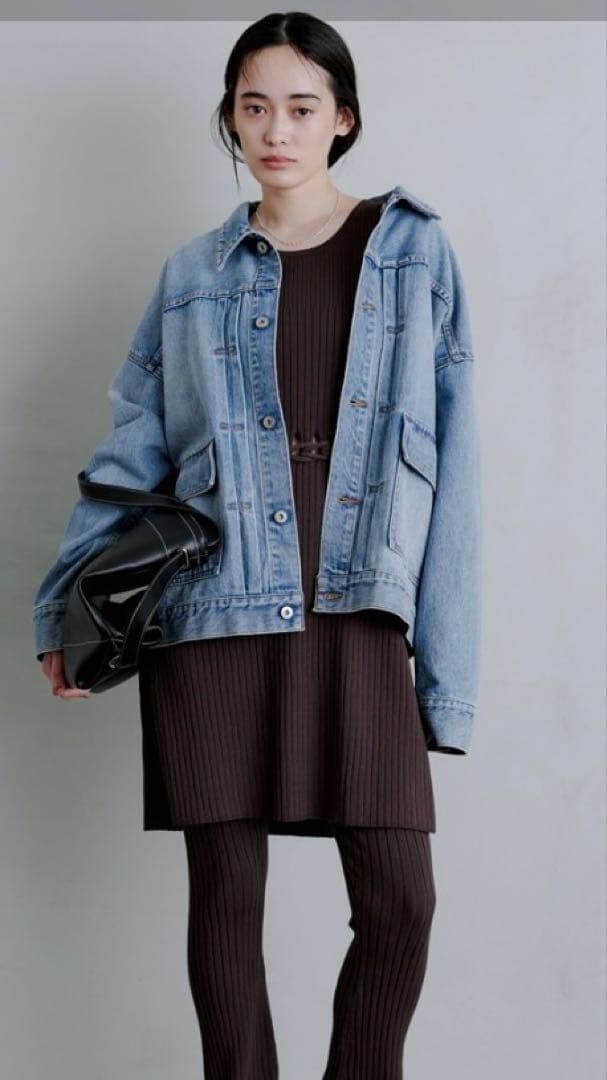 MIESROHE（ミースロエ）オーバーサイズデニムカバーオール　ライトブルー　1