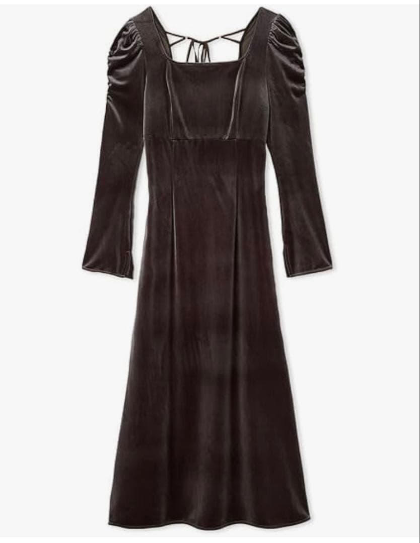 FRAY I.D スクエアネックベロアワンピース タグ付