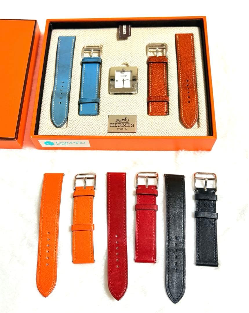 プレゼント付！ エルメス/HERMES ベルトウォッチ ブルージーン・キャメル