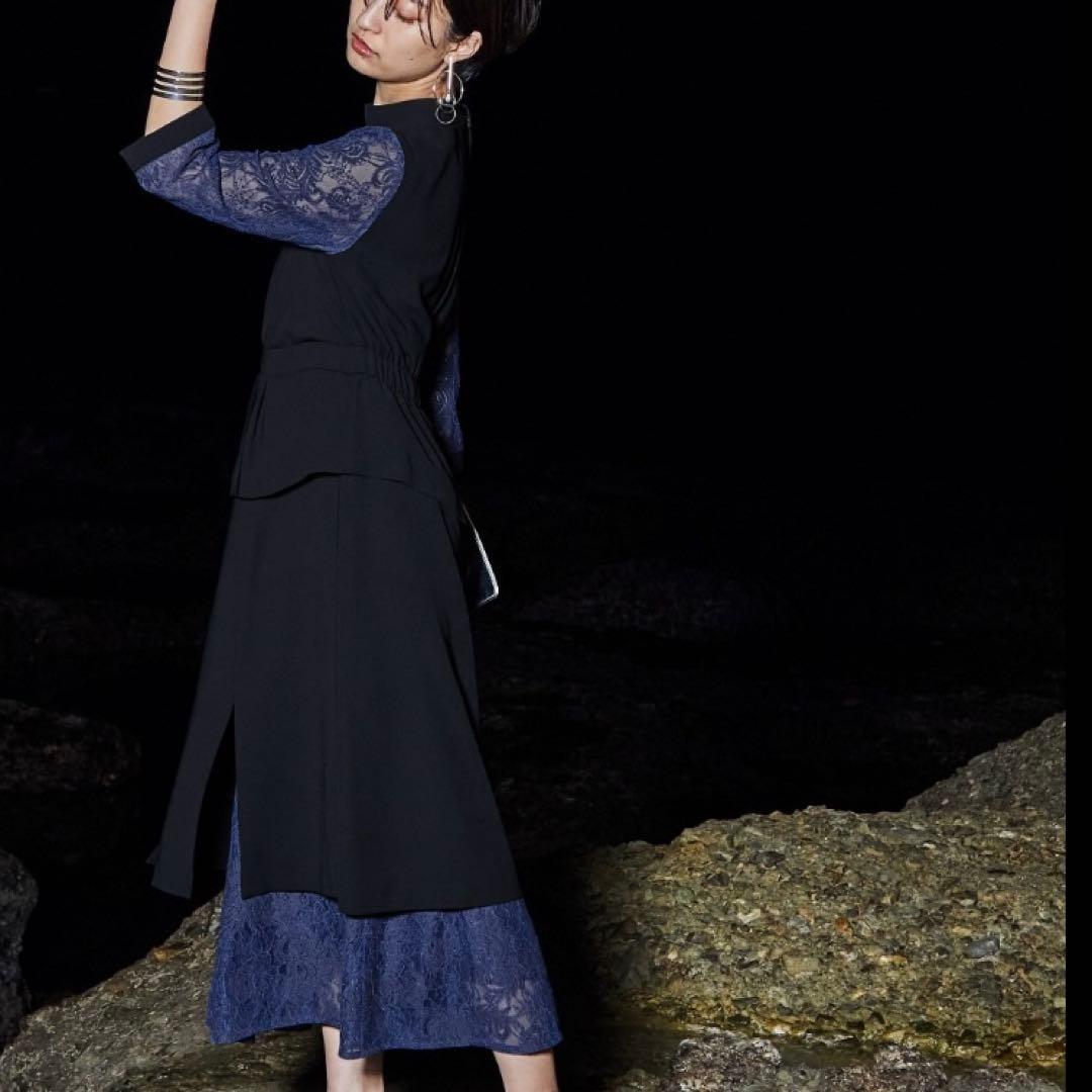 Callarus（カラルス）パーティードレス　レース切替ワンピース　大きいサイズ