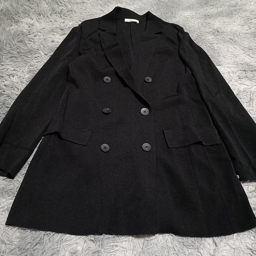 EPOCA エポカ テーラードジャケット ダブルブレスト ストレッチ✨️L 黒