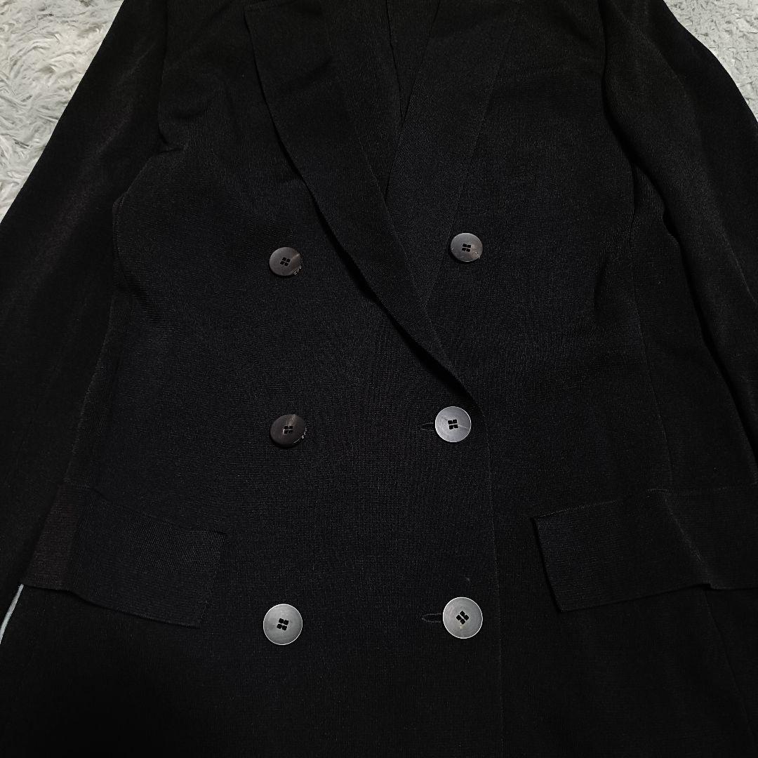 EPOCA エポカ テーラードジャケット ダブルブレスト ストレッチ✨️L 黒