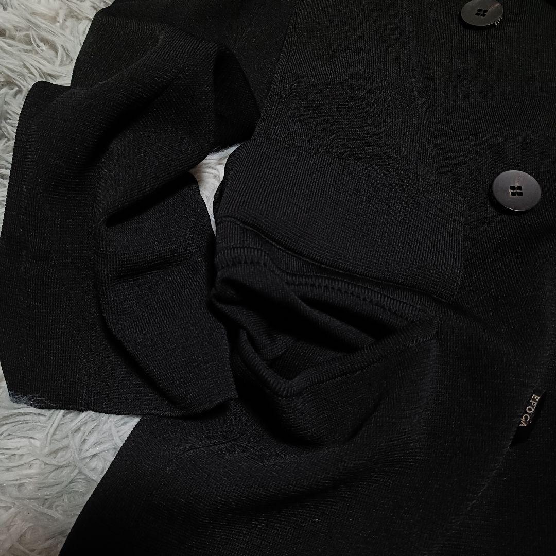 EPOCA エポカ テーラードジャケット ダブルブレスト ストレッチ✨️L 黒