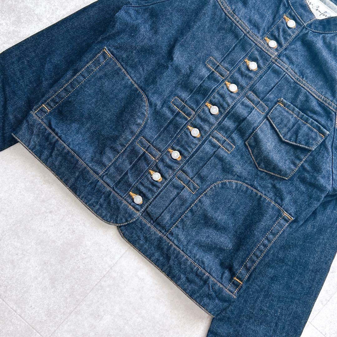 極美品✨si-si-si comfort スタンドカラー デニムジャケット 38