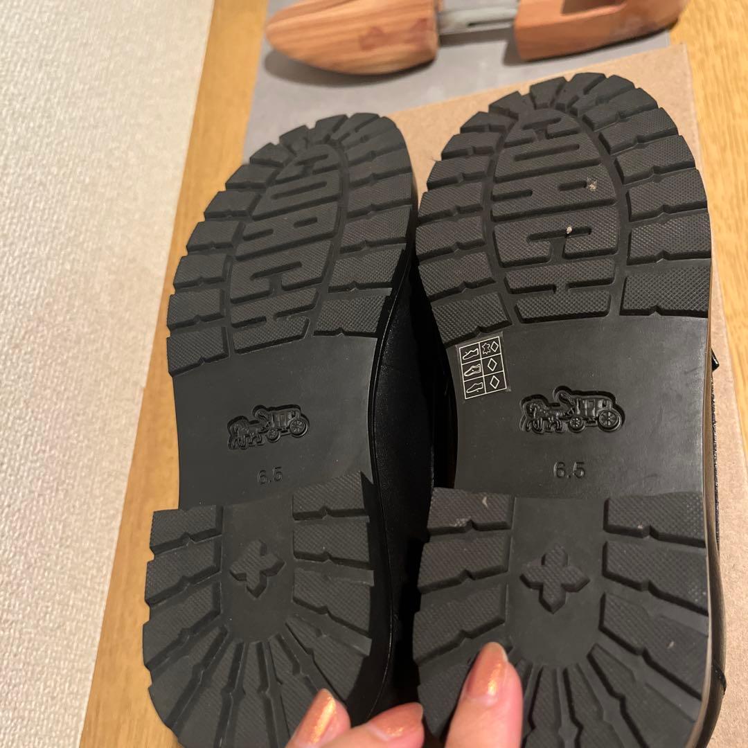 【値下げ】COACH ブラック ローファー 37