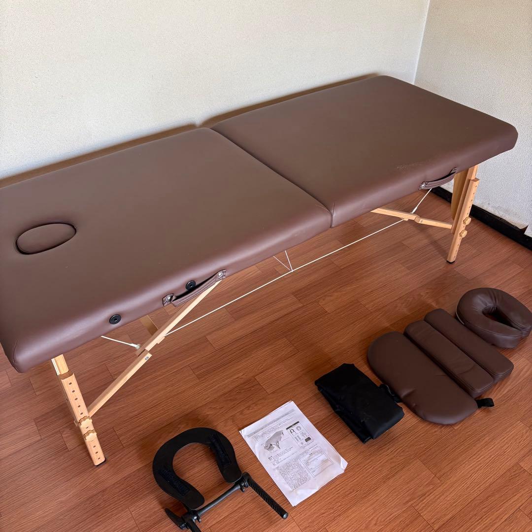 折りたたみマッサージベッド ブラウン　木製　持ち運び