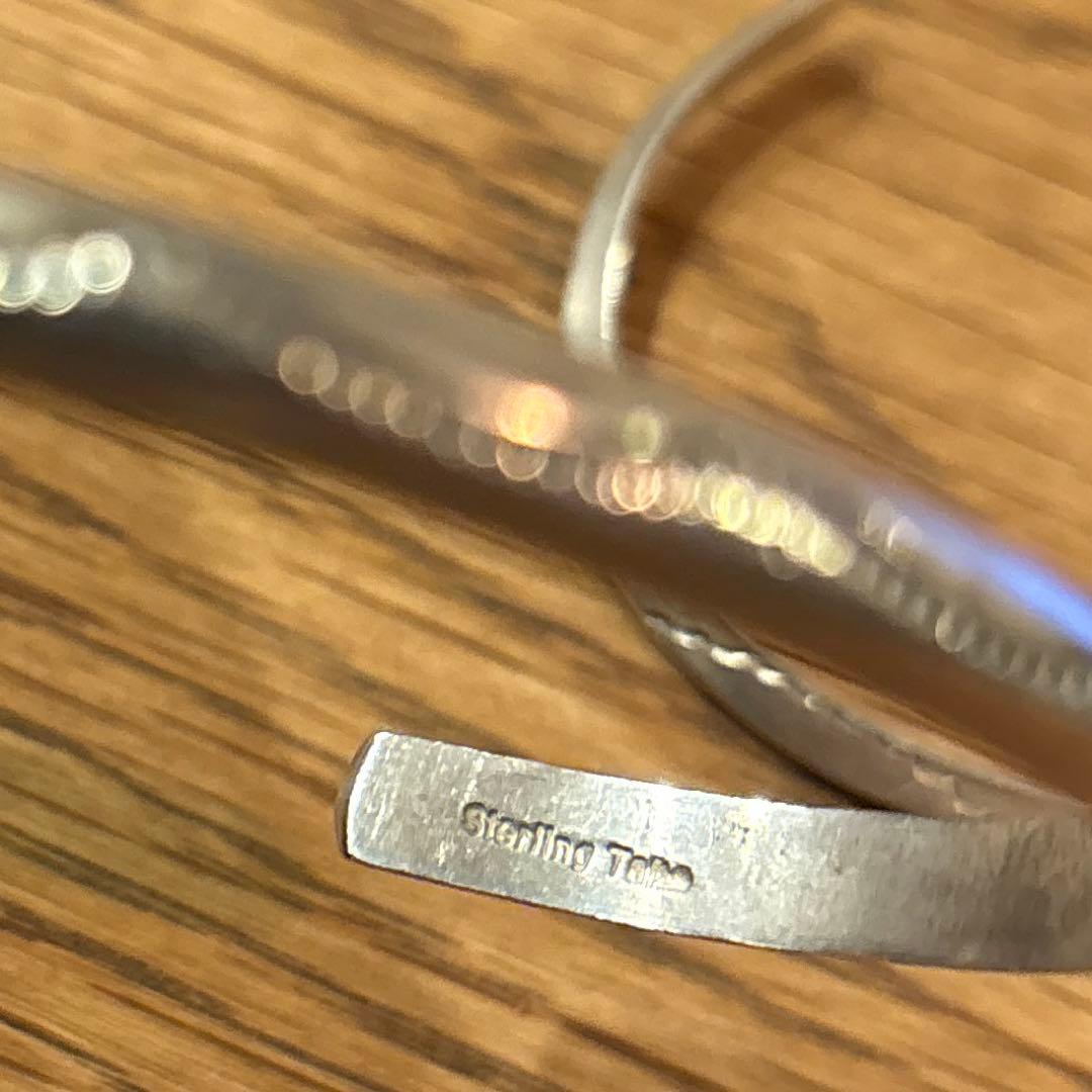 インディアンジュエリー　ナバホシルバー　バングル　スタンプワーク