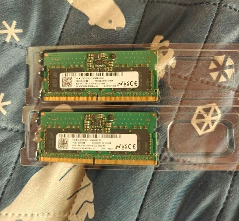 Micron　ddr5 4800 8gb x2