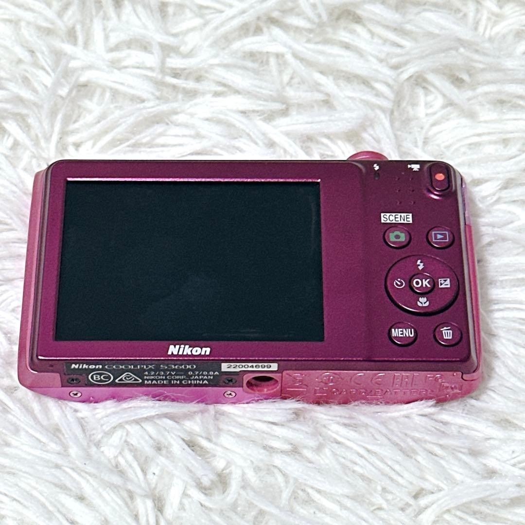 【極美品】Nikon COOLPIX S3600 ピンク デジカメ バッテリー