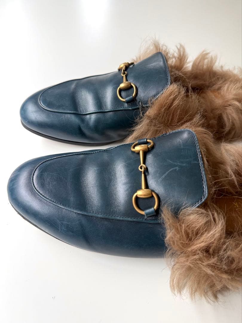 限定価格 GUCCI ホースビットスリッパ ファー