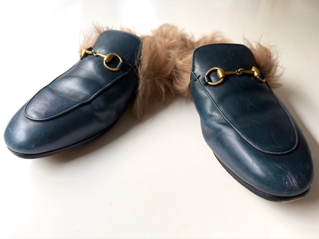 限定価格 GUCCI ホースビットスリッパ ファー