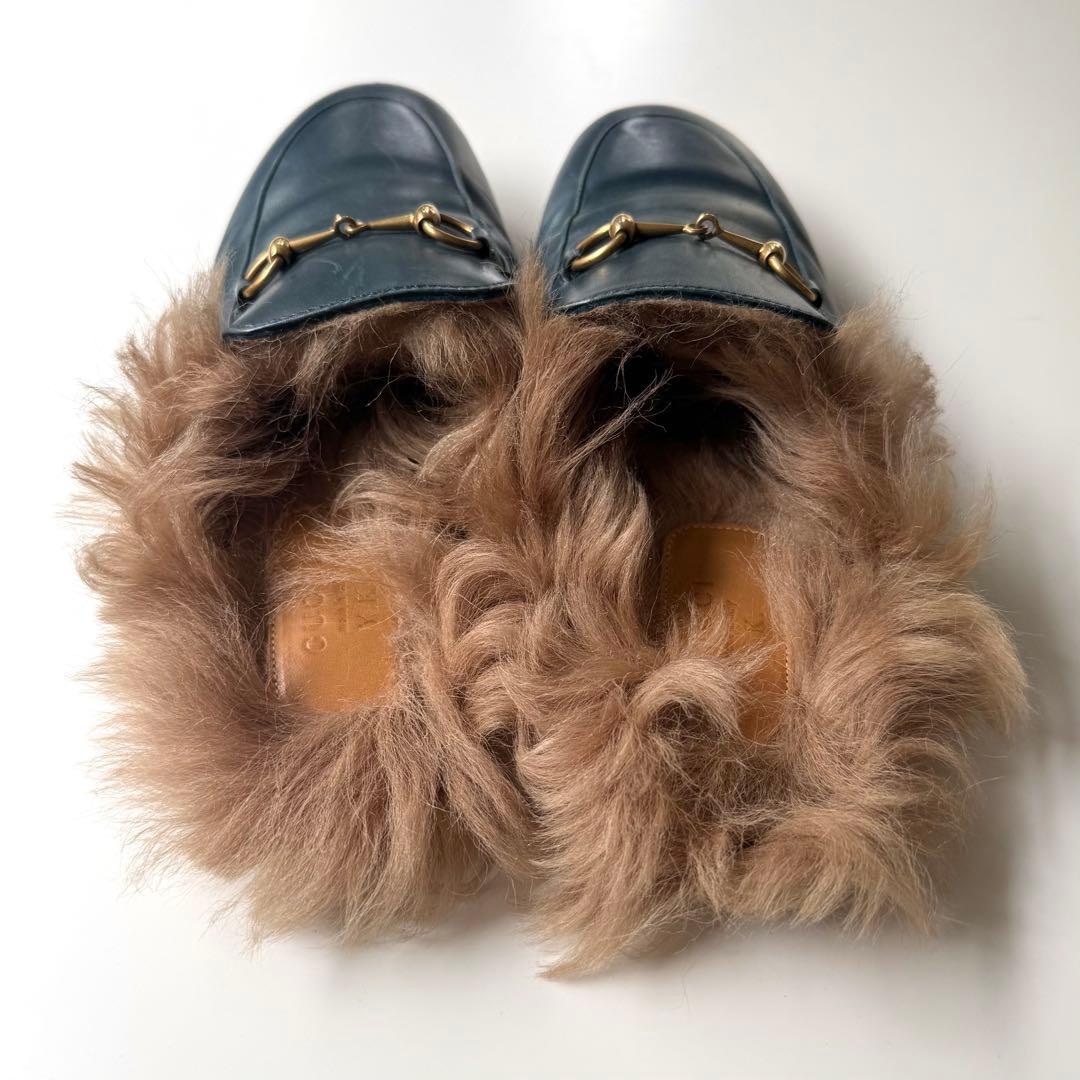 限定価格 GUCCI ホースビットスリッパ ファー