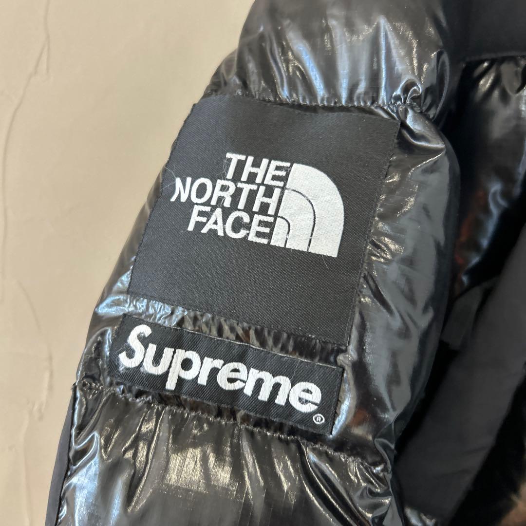 22AW ノースフェイスx シュプリームブラックダウンジャケット　コラボ