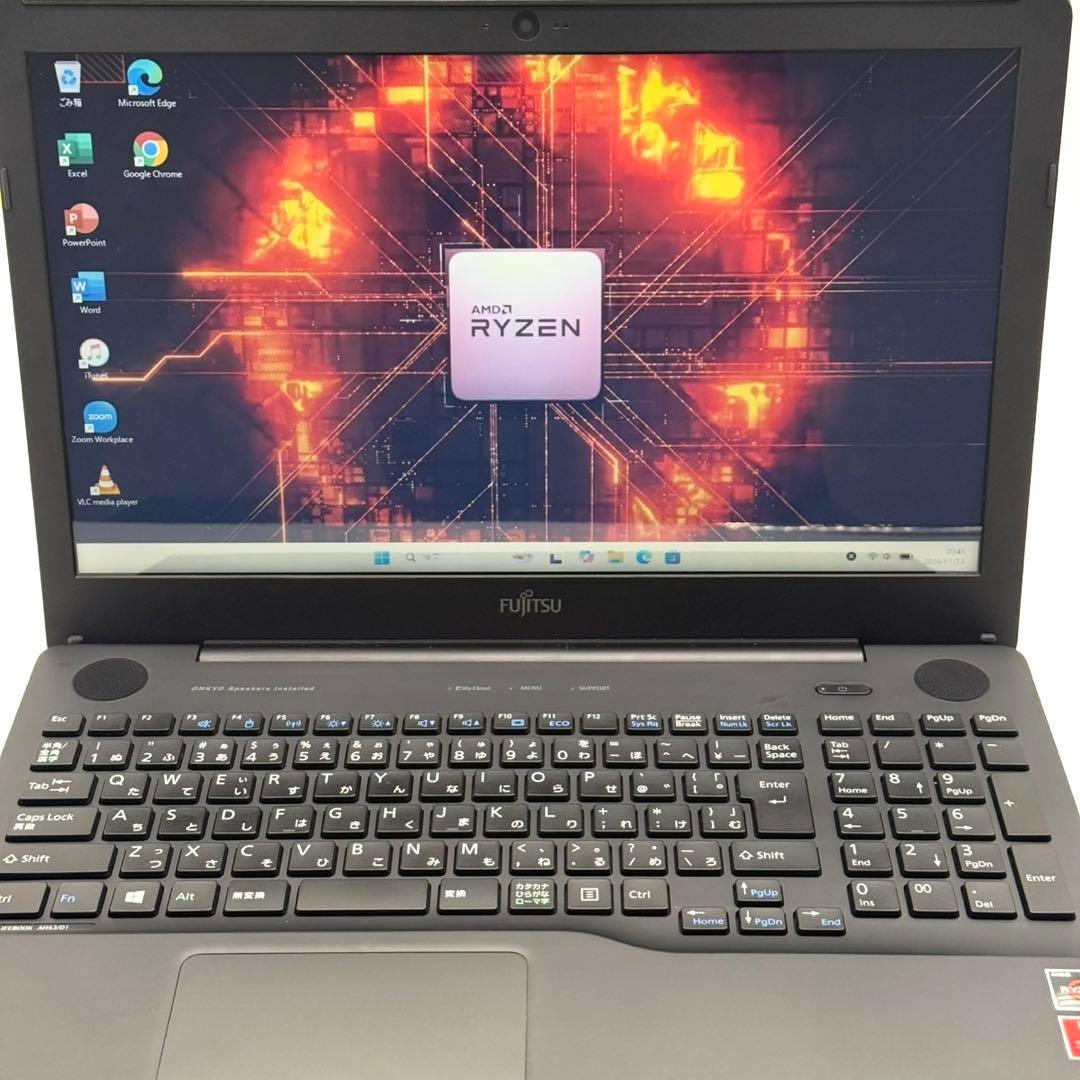 ノートパソコン 準美品 AMD Ryzen3 8GB 新品SSD256 DVD