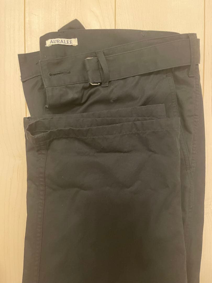 AURALEE ブラック スラックス ベルト付き