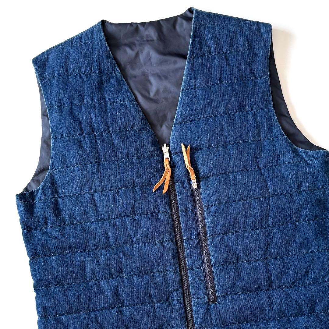 nanamica ナナミカ ダウンベスト インディゴ デニム リバーシブル 中綿