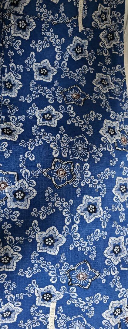 タイムセール!日本橋竺仙 綿紅梅そらいろ、桔梗に萩 仕立てあがりレア柄