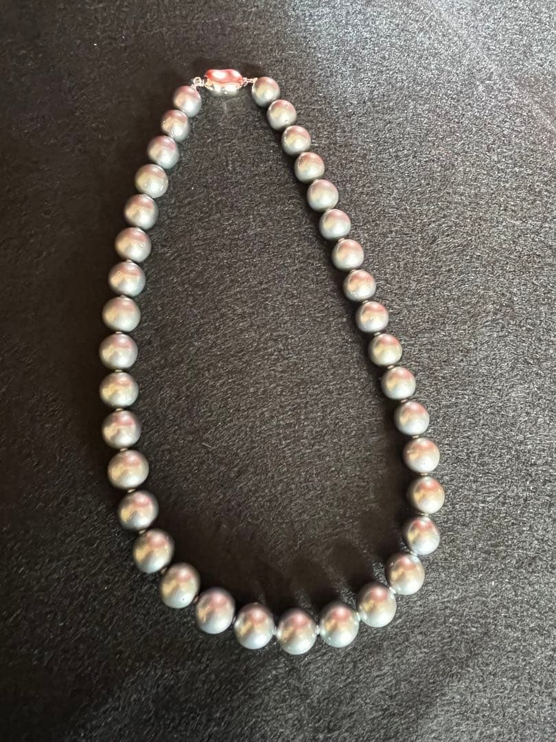 未使用　黒蝶真珠ネックレス　大粒　ショップチャンネル購入　保証書付ブラックパール