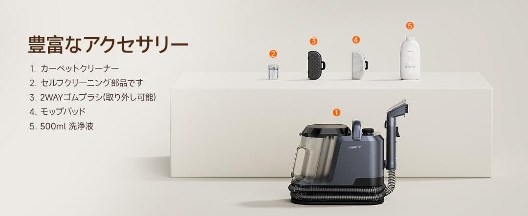 ●100℃蒸気噴射❣️●リンサークリーナー 18000Pa超強吸引力 新品