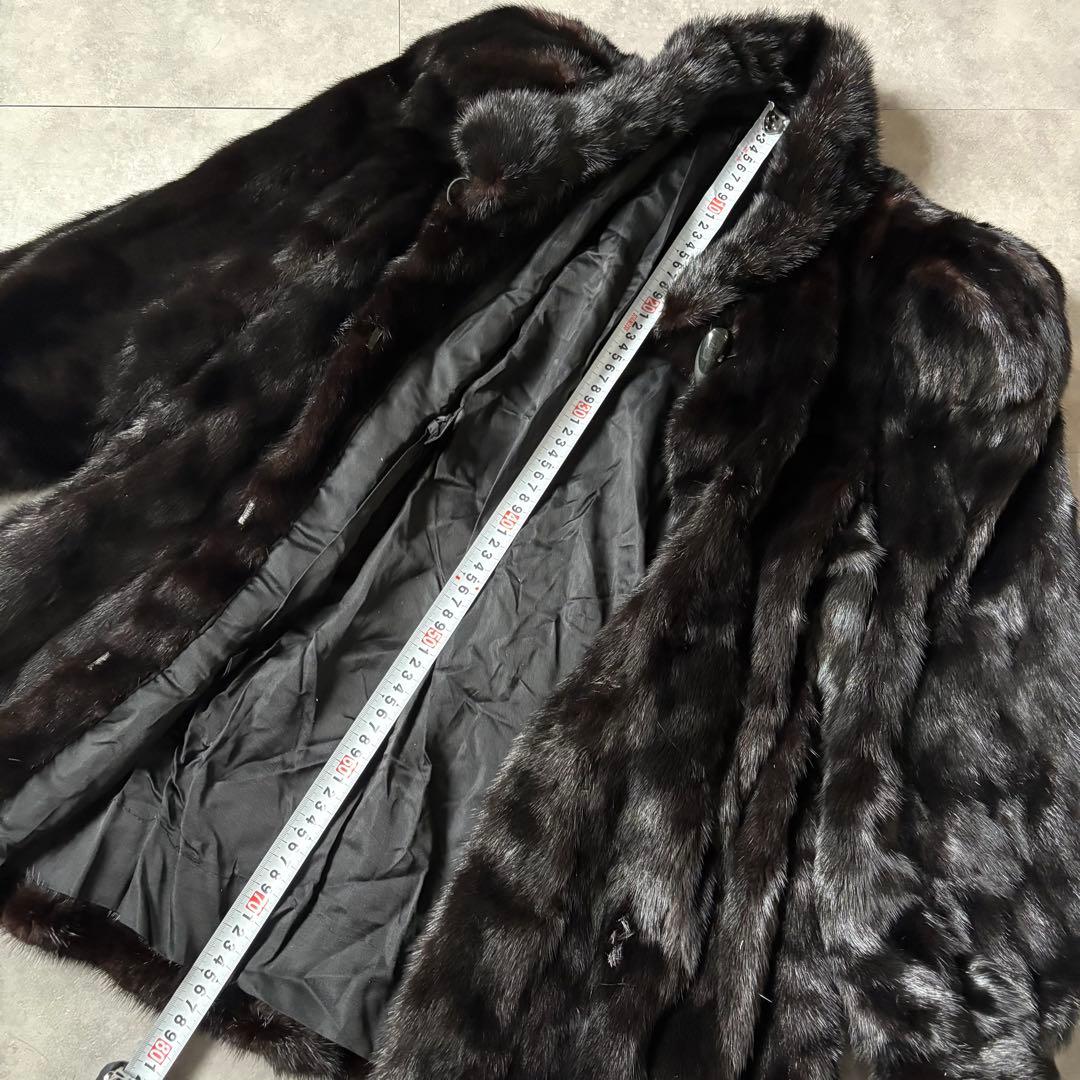 ツヤ◎ 高級ミンクSAGA MINK COAT ふわトロ　black サイズF