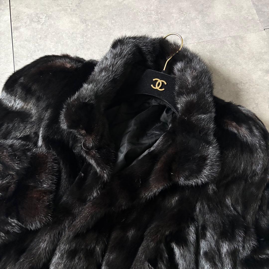ツヤ◎ 高級ミンクSAGA MINK COAT ふわトロ　black サイズF
