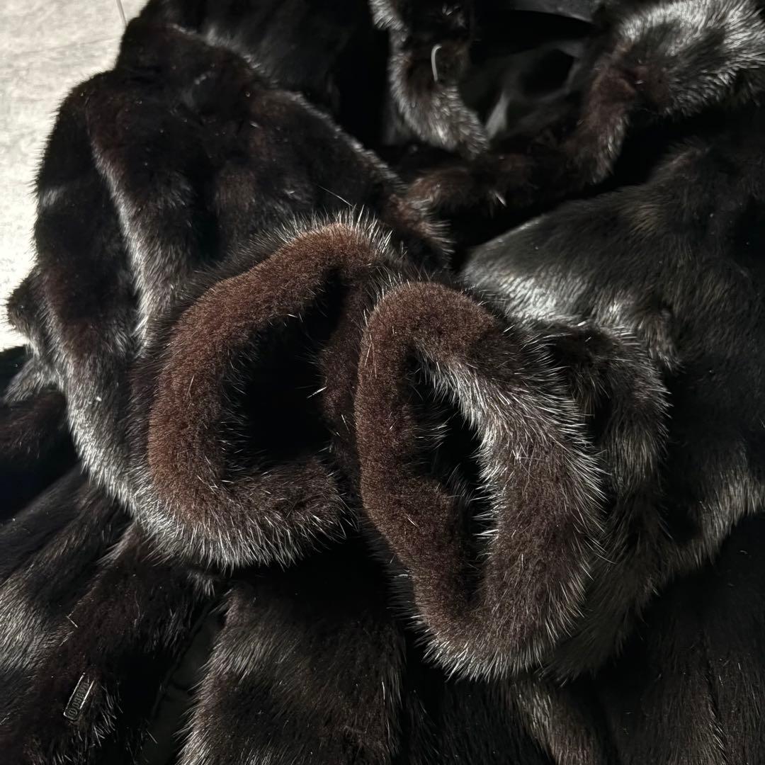 ツヤ◎ 高級ミンクSAGA MINK COAT ふわトロ　black サイズF