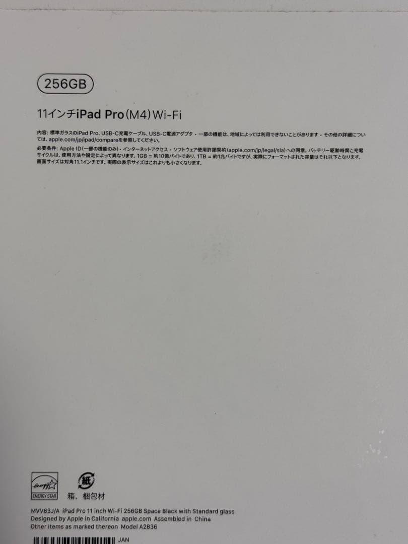 11インチiPad Pro M4チップモデル　256GB