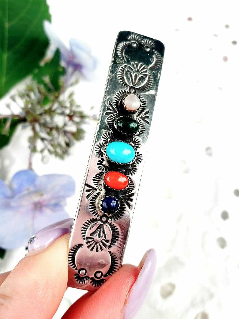 インディアンジュエリー　シルバー925 ナバホ　ターコイズ　ラピスラズリー　珊瑚