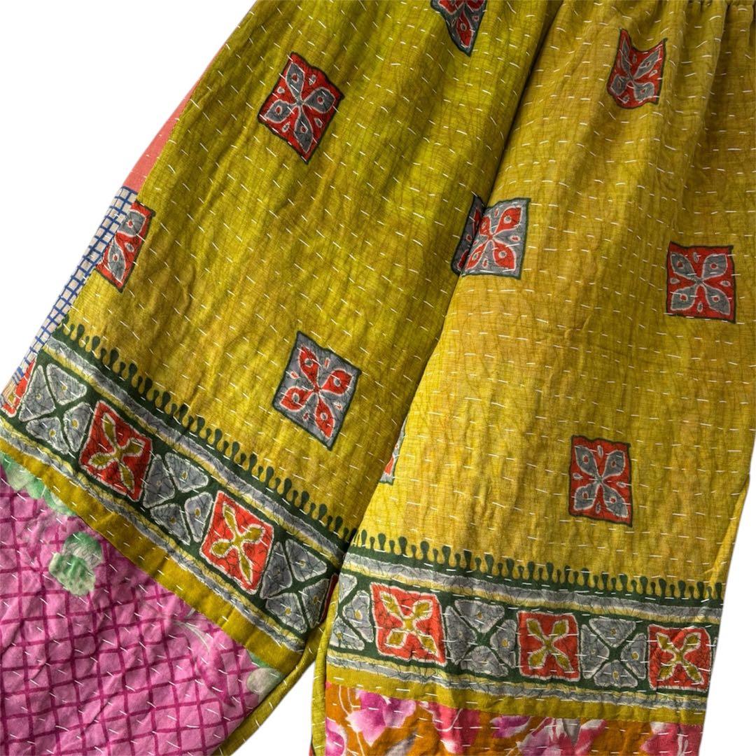 インド ラリーキルト zakuchiku ワイドパンツ