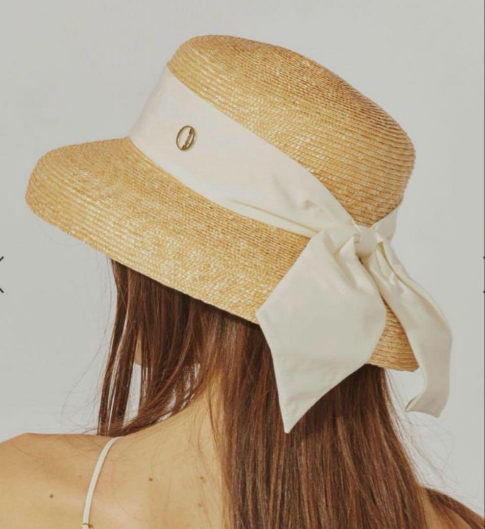 【白】Chapeau d' O シャポードオー カサブランカ 麦わら帽子