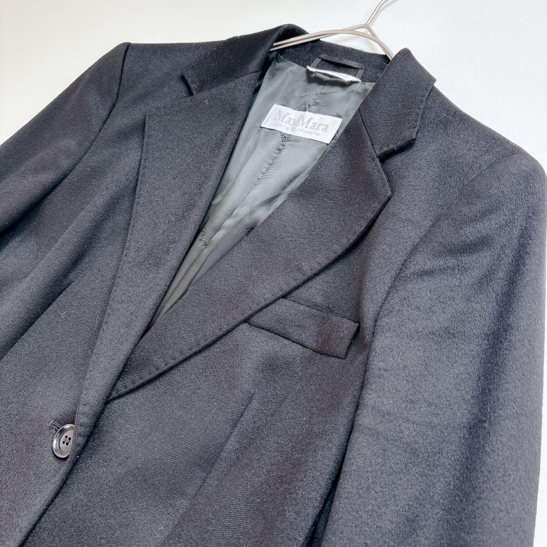 極美品✨MaxMara ピュアカシミヤ テーラードジャケット 黒 40 イタリア