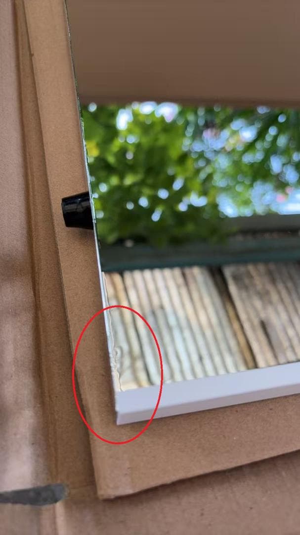 【中古】ダンスミラー 割れない鏡 幅100x160cm 姿見 白色 10番