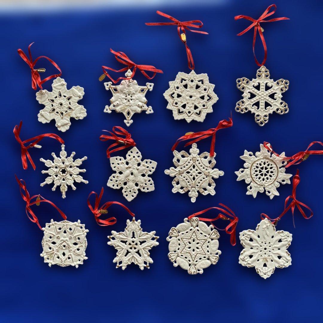 レノックス社製　雪の結晶オーナメント12個セット