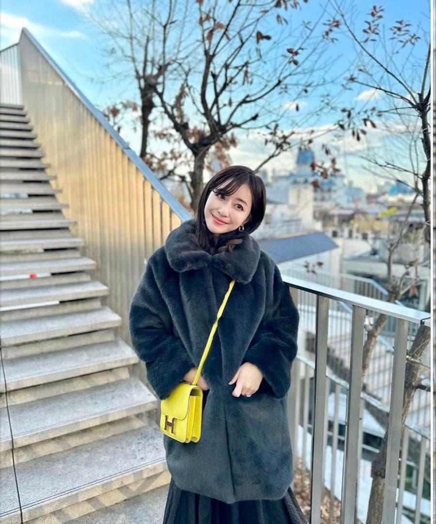 お値下げ❣️MAISON MARBLE フェイクファーコート　ブラック