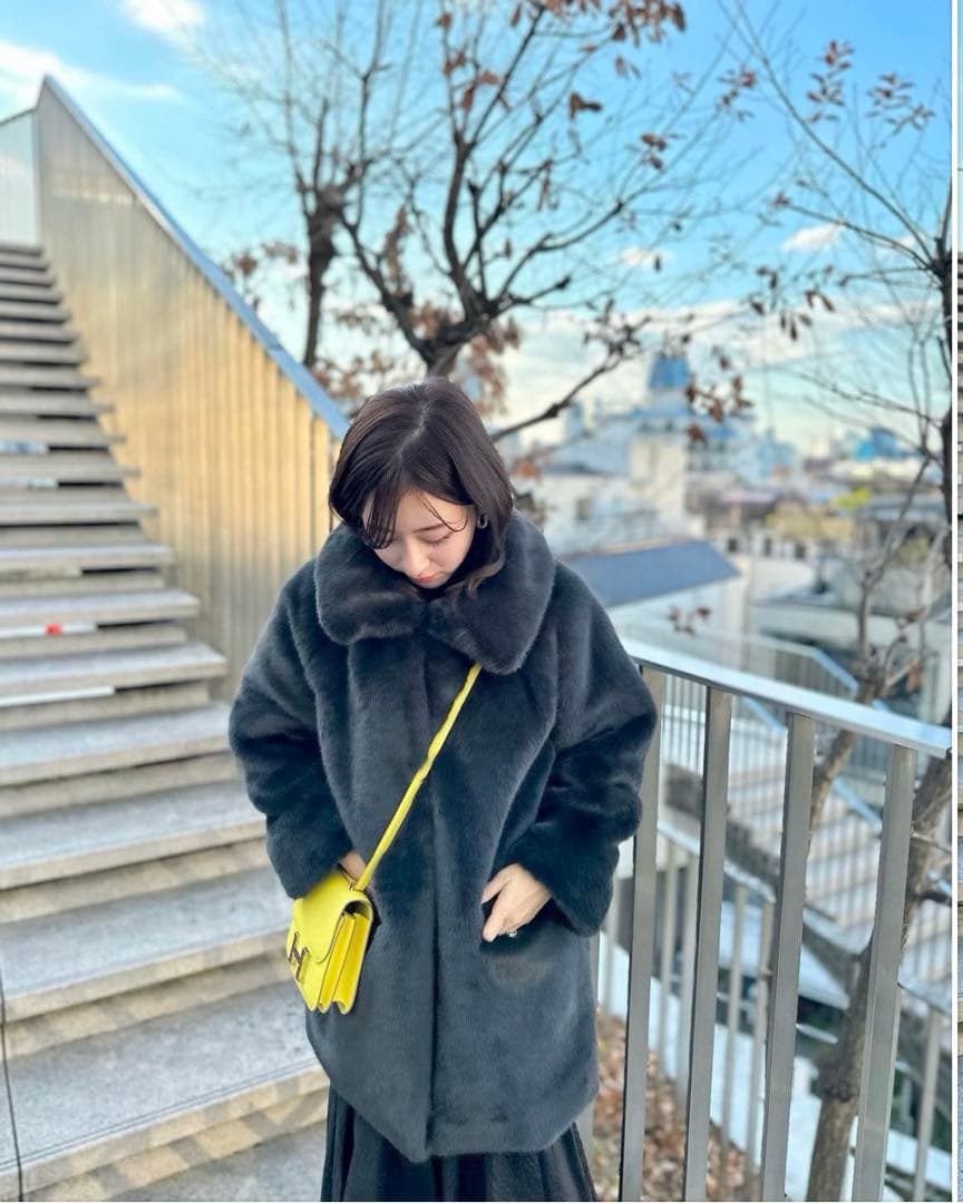 お値下げ❣️MAISON MARBLE フェイクファーコート　ブラック