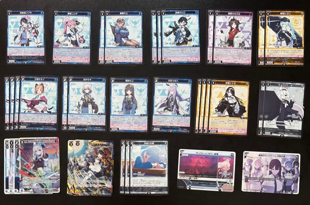 ウィクロス 月雪ミヤコ デッキ 調整パーツ+3重スリーブ付き ブルーアーカイブ