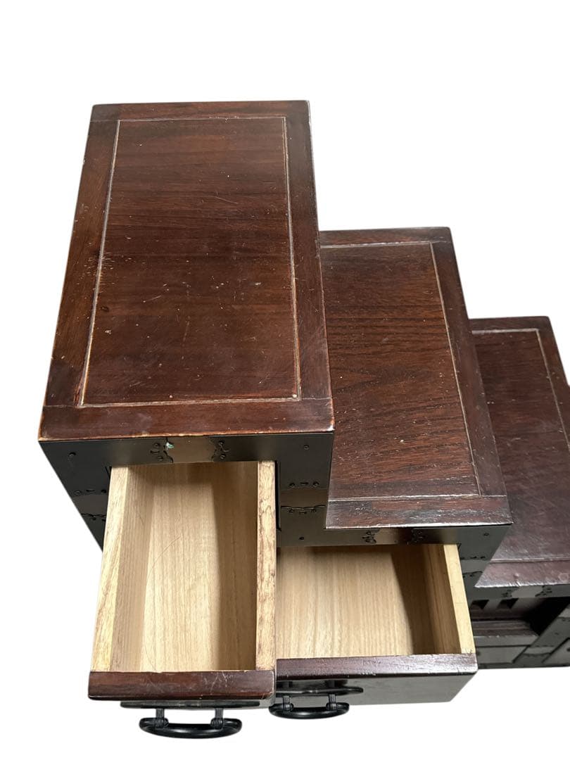 【送料無料】レトロ調 階段 階段タンス 棚 和風 民芸家具 和家具 小物収納