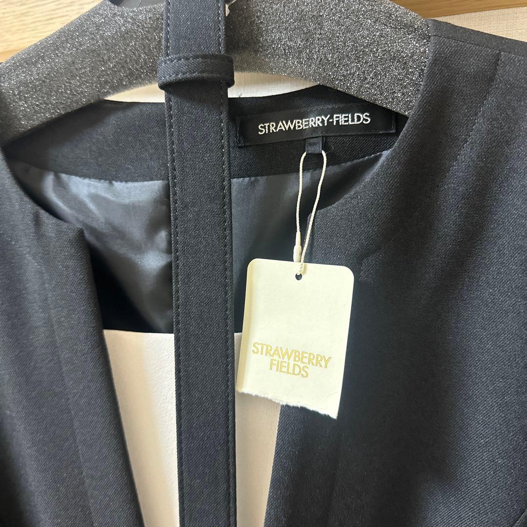お値下げしましたSTRAWBERRY FIELDS 黒 ロングワンピース 七分袖