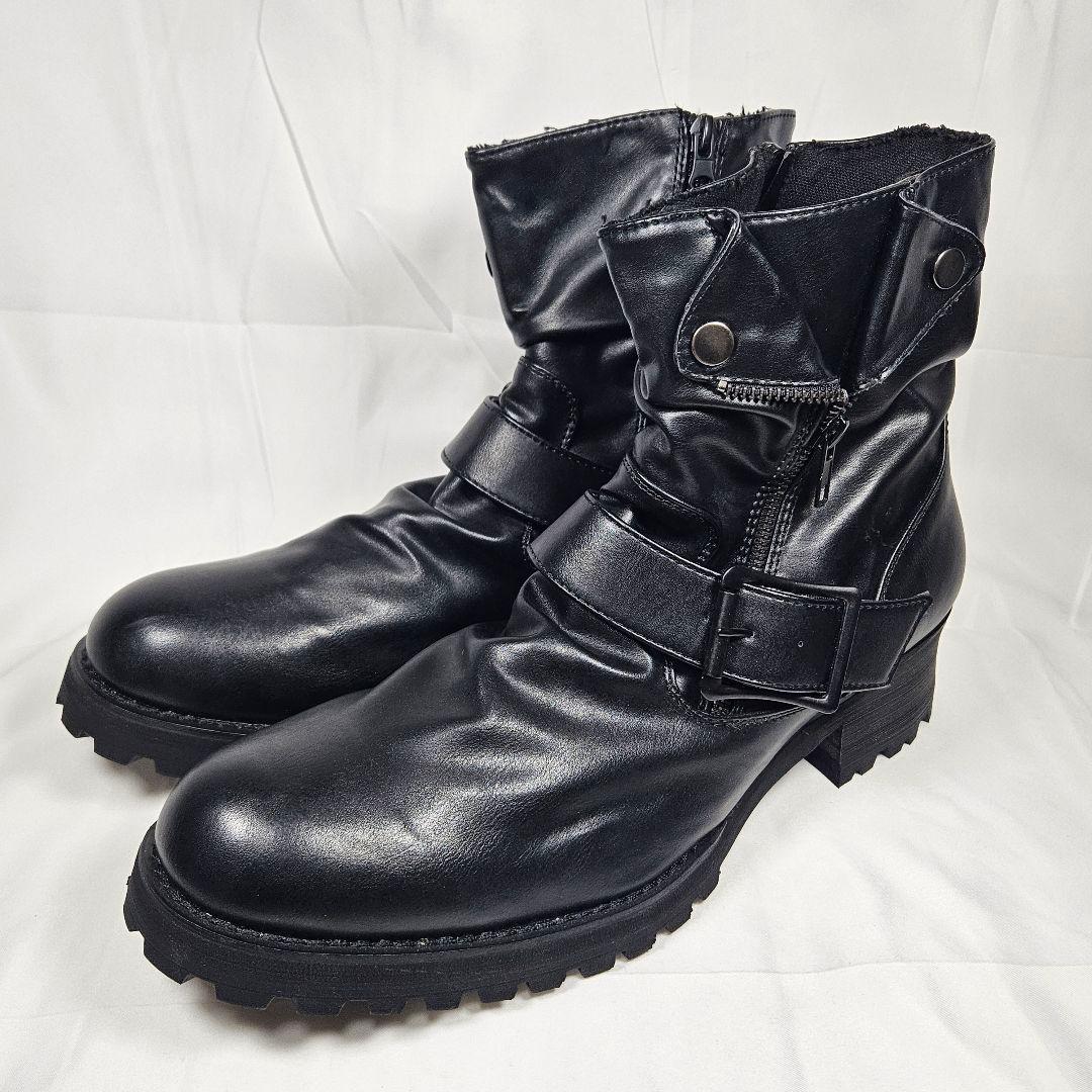 【美品】BOREDOM ボアドム サイドジップ ブーツ ブラック 27cm