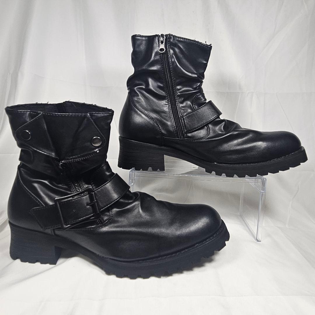 【美品】BOREDOM ボアドム サイドジップ ブーツ ブラック 27cm