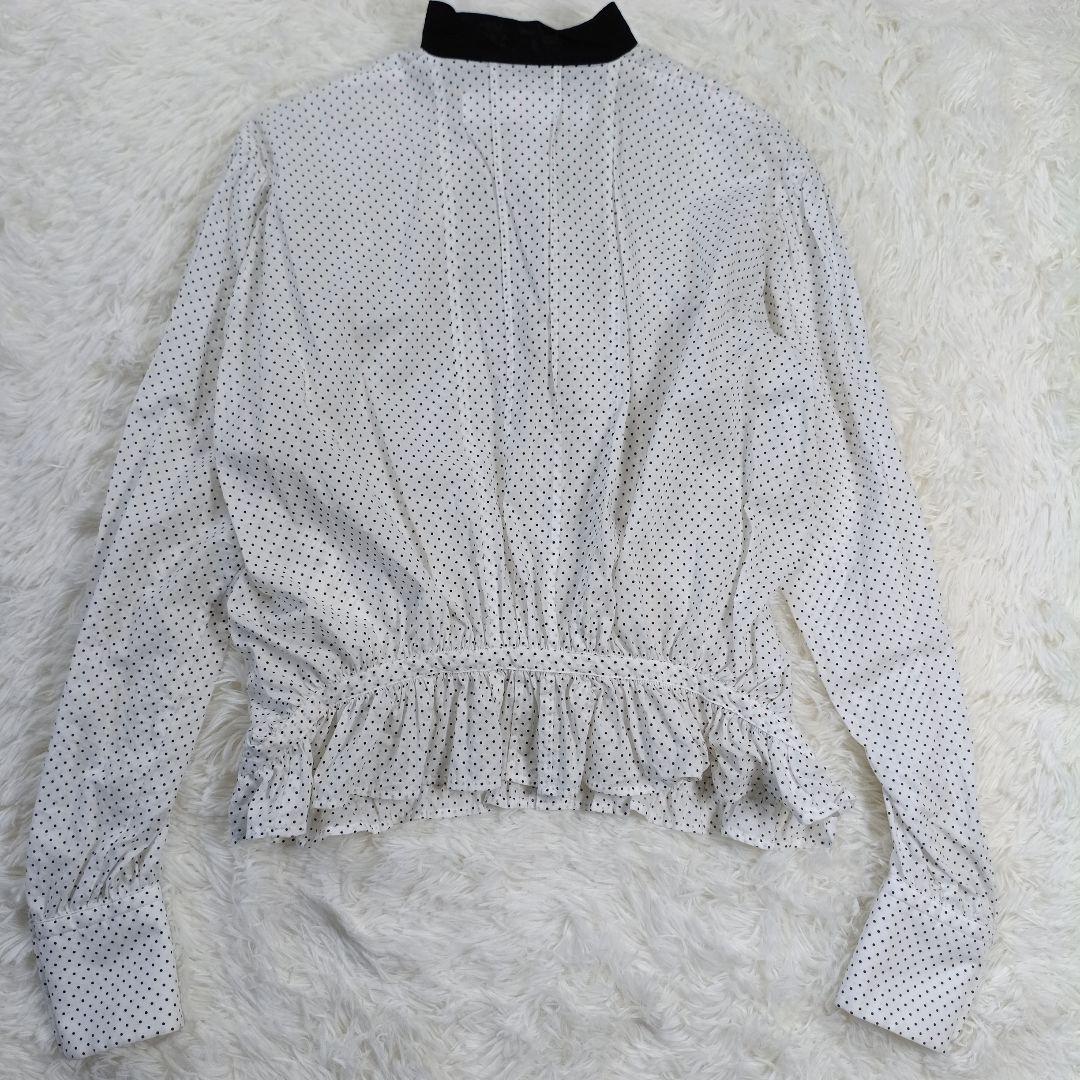 22SS極美品✨タオコムデギャルソン ボウタイフリルブラウス　ドット　Ｍ