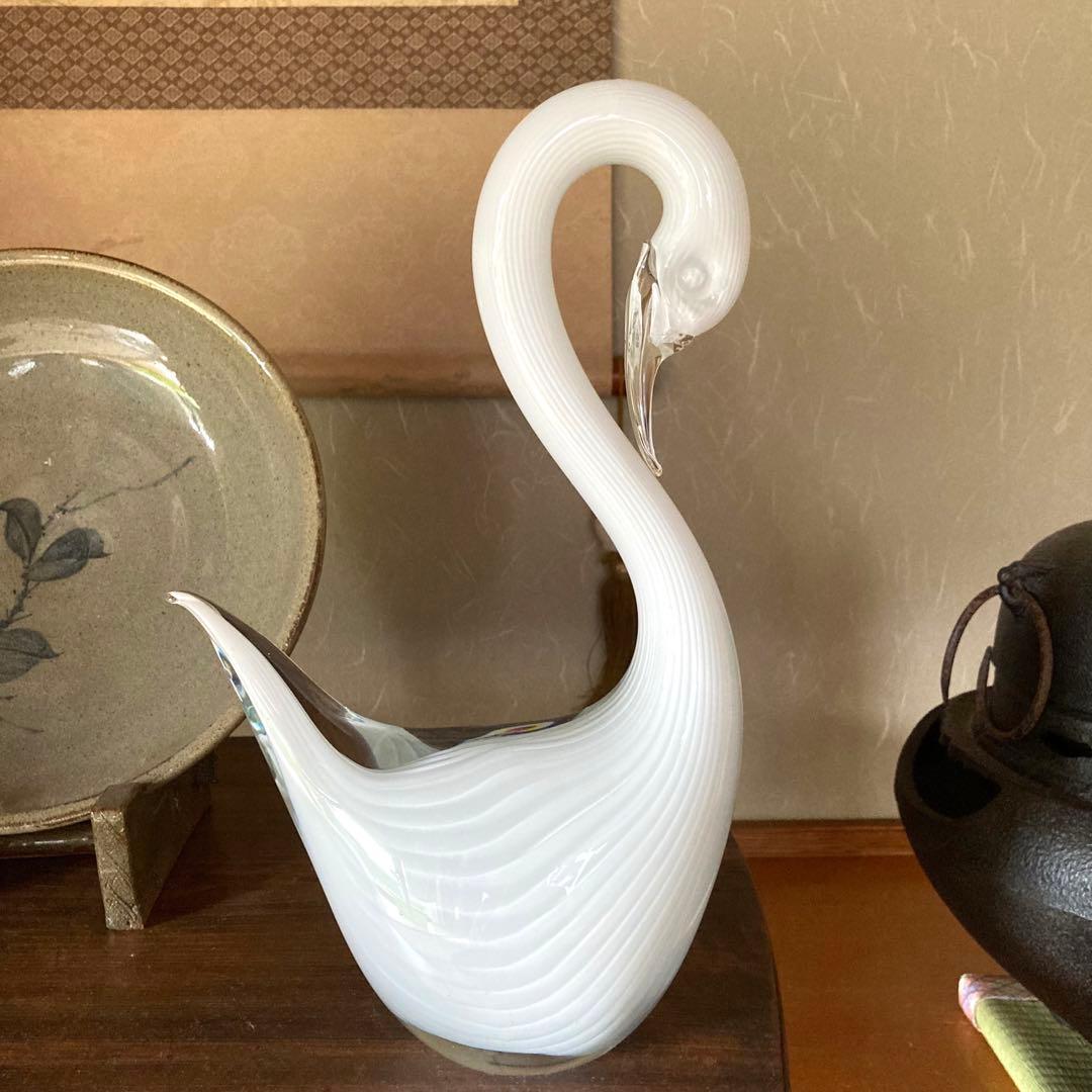 ヴィンテージ　formica フォルミア社　ムラーノガラス　白鳥　イタリア製