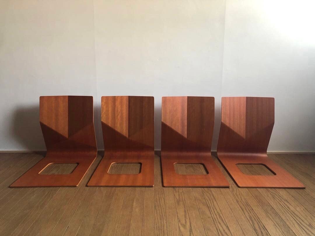 天童木工 プライウッド 座椅子 4脚セット 和家具 ペリアン ジャパニーズモダン